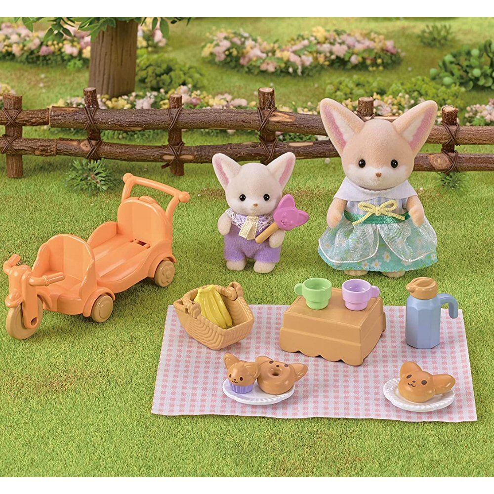 Sylvanian Families Sunny Picnic Set Fennec Fox Sister & Baby - 5698 - Old Railway Line Garden Centre
