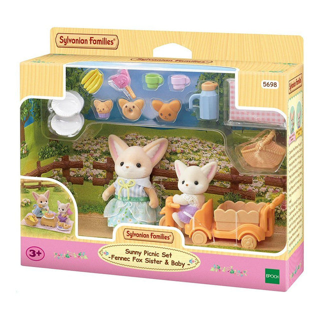Sylvanian Families Sunny Picnic Set Fennec Fox Sister & Baby - 5698 - Old Railway Line Garden Centre