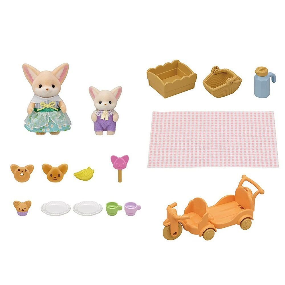 Sylvanian Families Sunny Picnic Set Fennec Fox Sister & Baby - 5698 - Old Railway Line Garden Centre