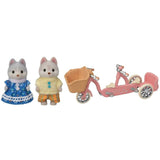 Sylvanian Families Tandem Cycling Set - Husky Brother & Sister - 5637 - Old Railway Line Garden Centre