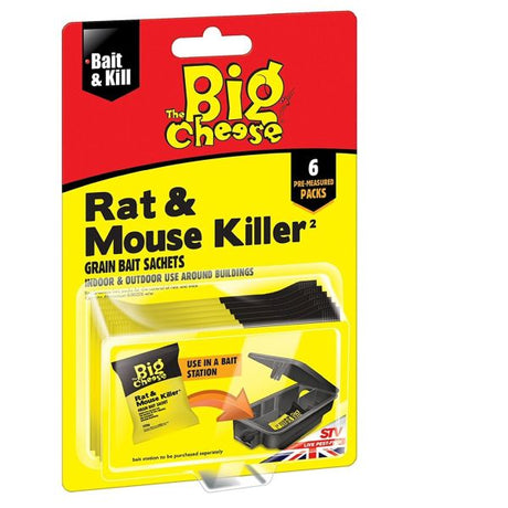The Big Cheese 6 x 25g Rat & Mouse Killer - Old Railway Line Garden Centre
