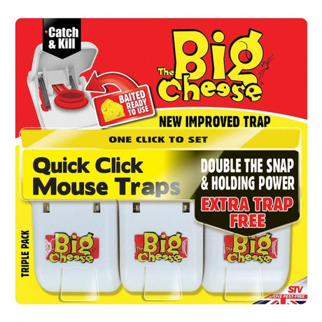 The Big Cheese Quick Click Mouse Traps (Pack of 3) - Old Railway Line Garden Centre
