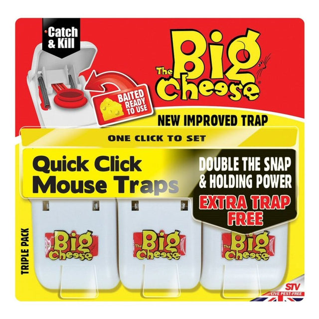 The Big Cheese Quick Click Mouse Traps (Pack of 3) - Old Railway Line Garden Centre