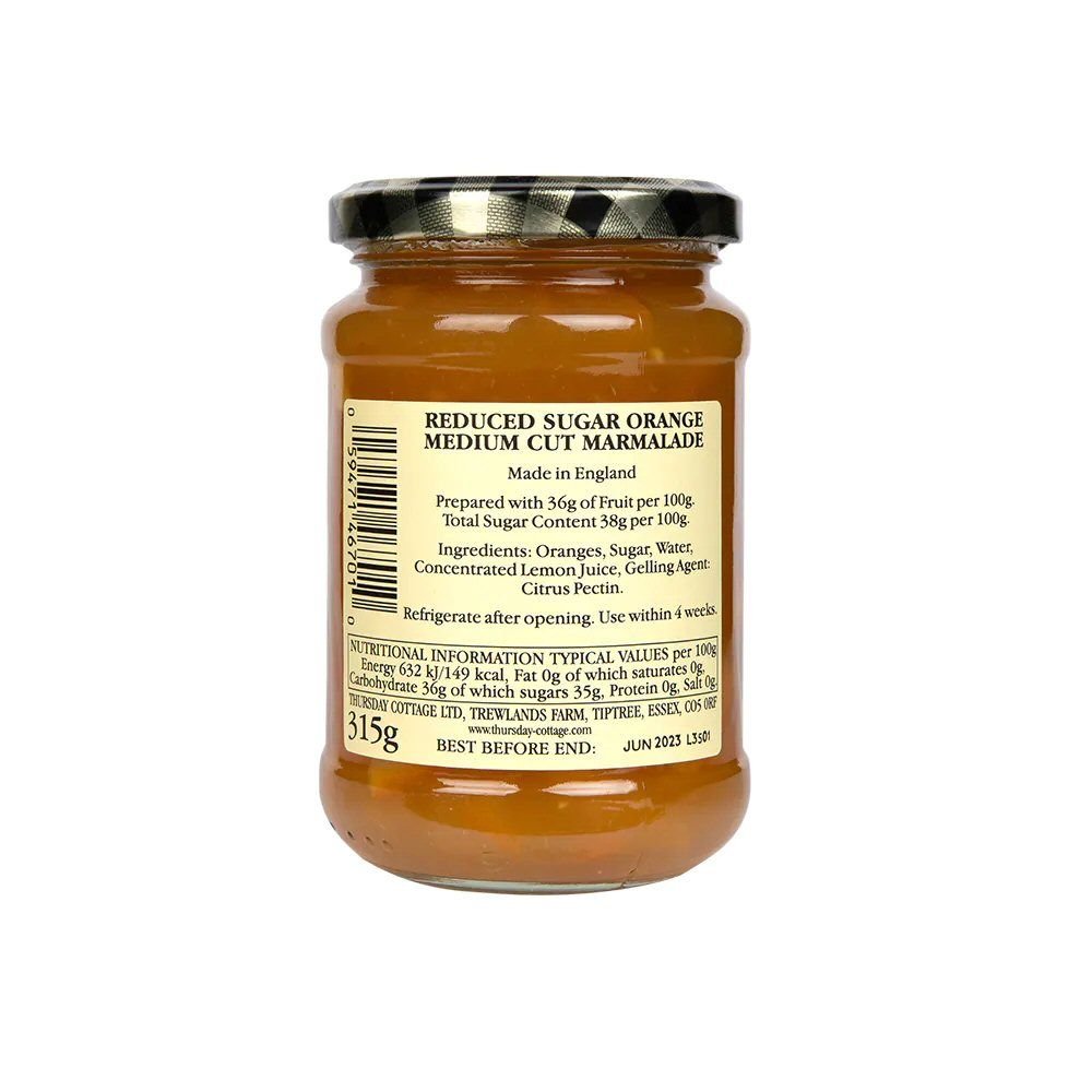 Thursday Cottage 315g Reduced Sugar Orange Marmalade - Old Railway Line Garden Centre