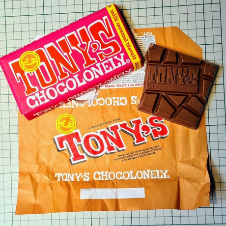 Tony's Chocolonely 180g Caramel Biscuit Milk Chocolate Bar - Old Railway Line Garden Centre