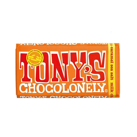 Tony's Chocolonely 180g Caramel & Sea Salt Milk Chocolate Bar - Old Railway Line Garden Centre
