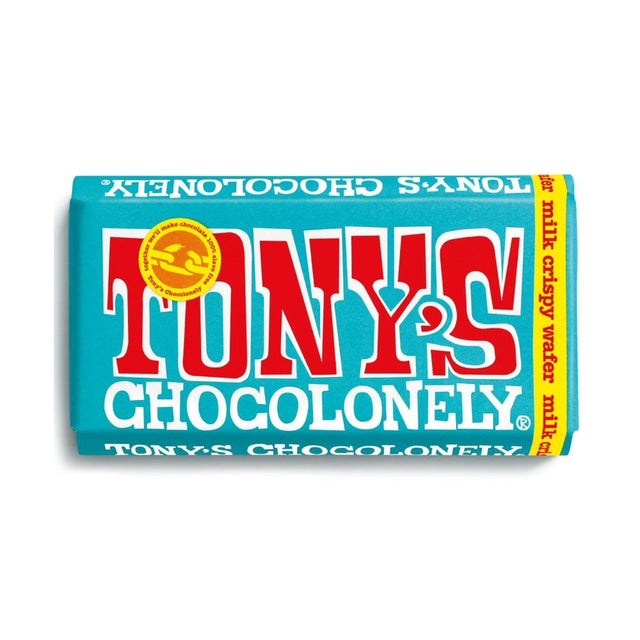 Tony's Chocolonely 180g Crispy Wafer Milk Chocolate Bar - Old Railway Line Garden Centre
