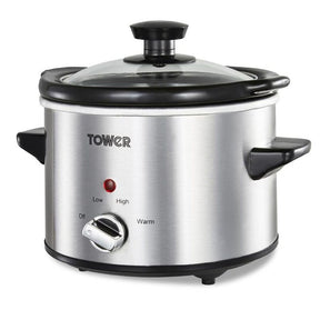 Tower 1.5L Stainless Steel Slow Cooker - Old Railway Line Garden Centre