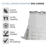 Tower 42 - 58 Litre Lemon Senceted Bin Liners - Old Railway Line Garden Centre