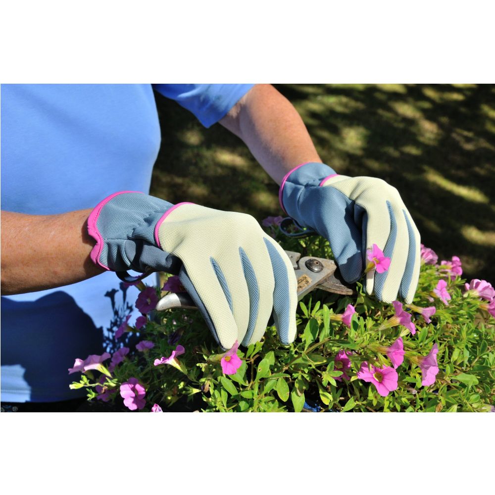 Treadstone ClipGlove Light Blue Stretch Fit Gloves - Medium - Old Railway Line Garden Centre