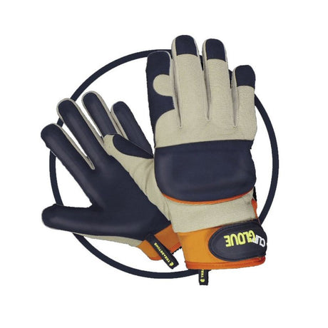 Treadstone ClipGlove Orange Leather Palm Gloves - Medium - Old Railway Line Garden Centre