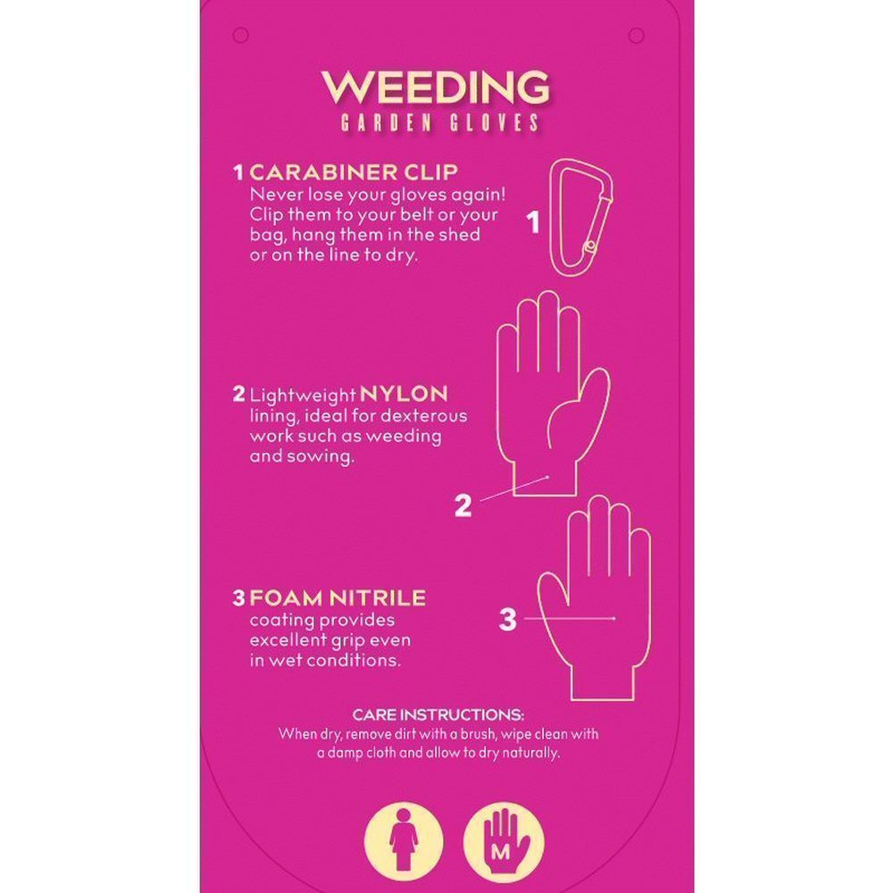 Treadstone ClipGlove Pink Weeding Gloves - Medium - Old Railway Line Garden Centre