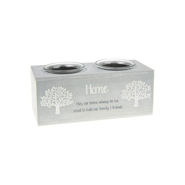 Tree of Life Collection 17.5cm Home Double Tealight Holder - Old Railway Line Garden Centre