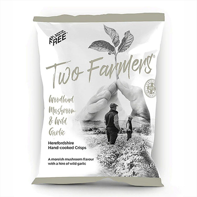 Two Farmers 40g Woodland Mushroom & Wild Garlic Crisps - Old Railway Line Garden Centre