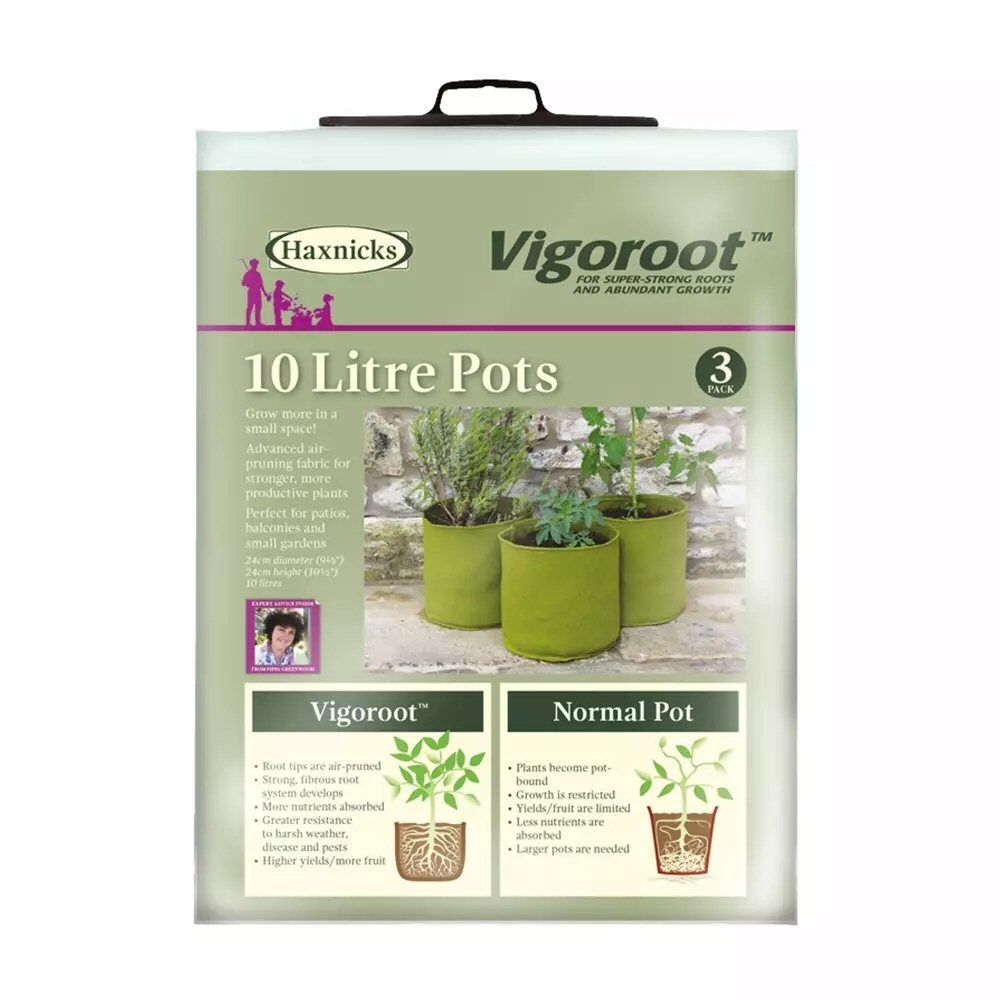 Vigoroot 10 Litres Green Pots (Pack of 3) - Old Railway Line Garden Centre