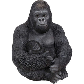 Vivid Arts 40cm Sitting Gorilla with Baby - Old Railway Line Garden Centre
