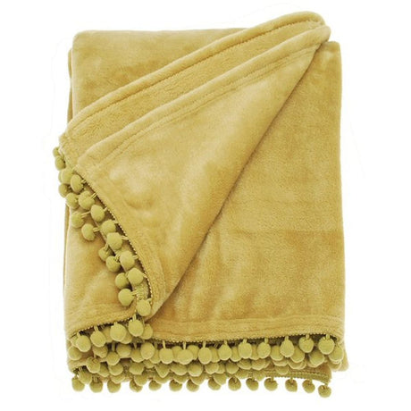 Walton & Co 170cm Cashmere Touch Fleece Throw - Saffron - Old Railway Line Garden Centre