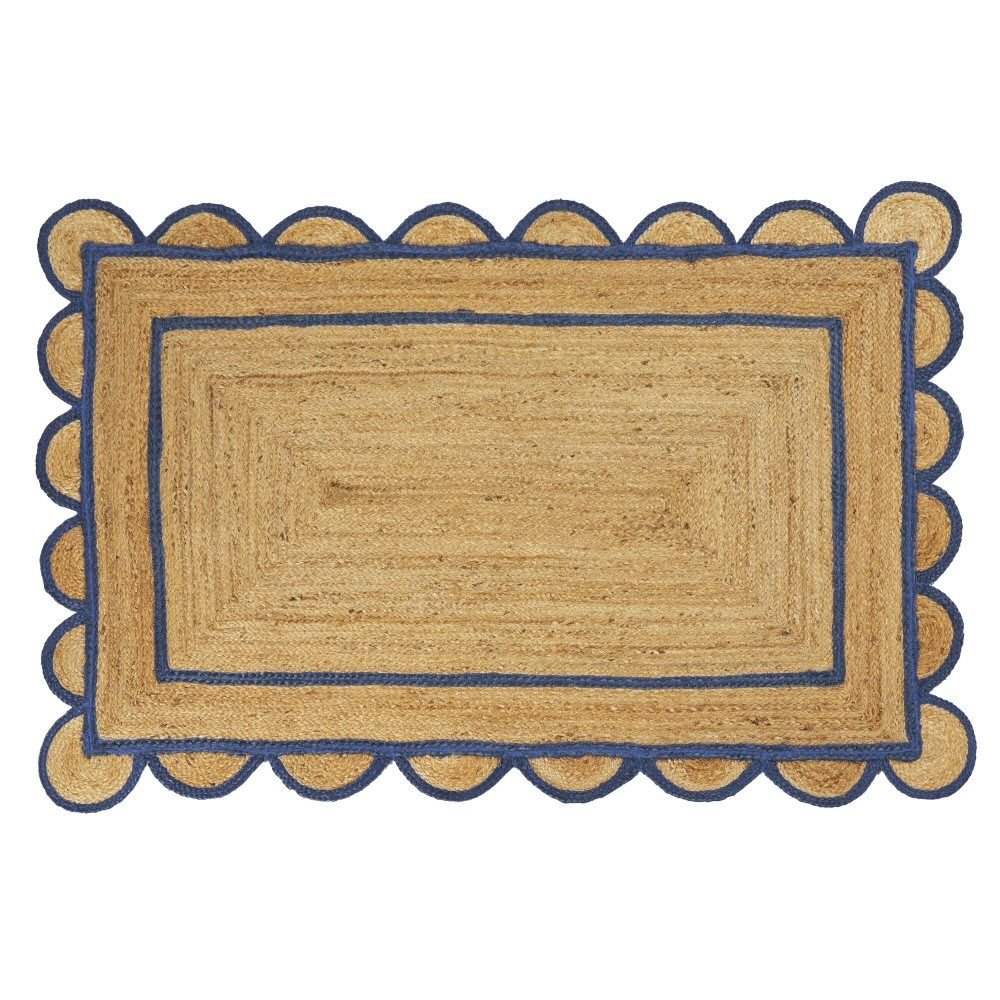 Walton & Co. 180cm Blue Elsie Jute Rug - Old Railway Line Garden Centre