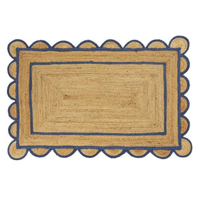 Walton & Co. 180cm Blue Elsie Jute Rug - Old Railway Line Garden Centre