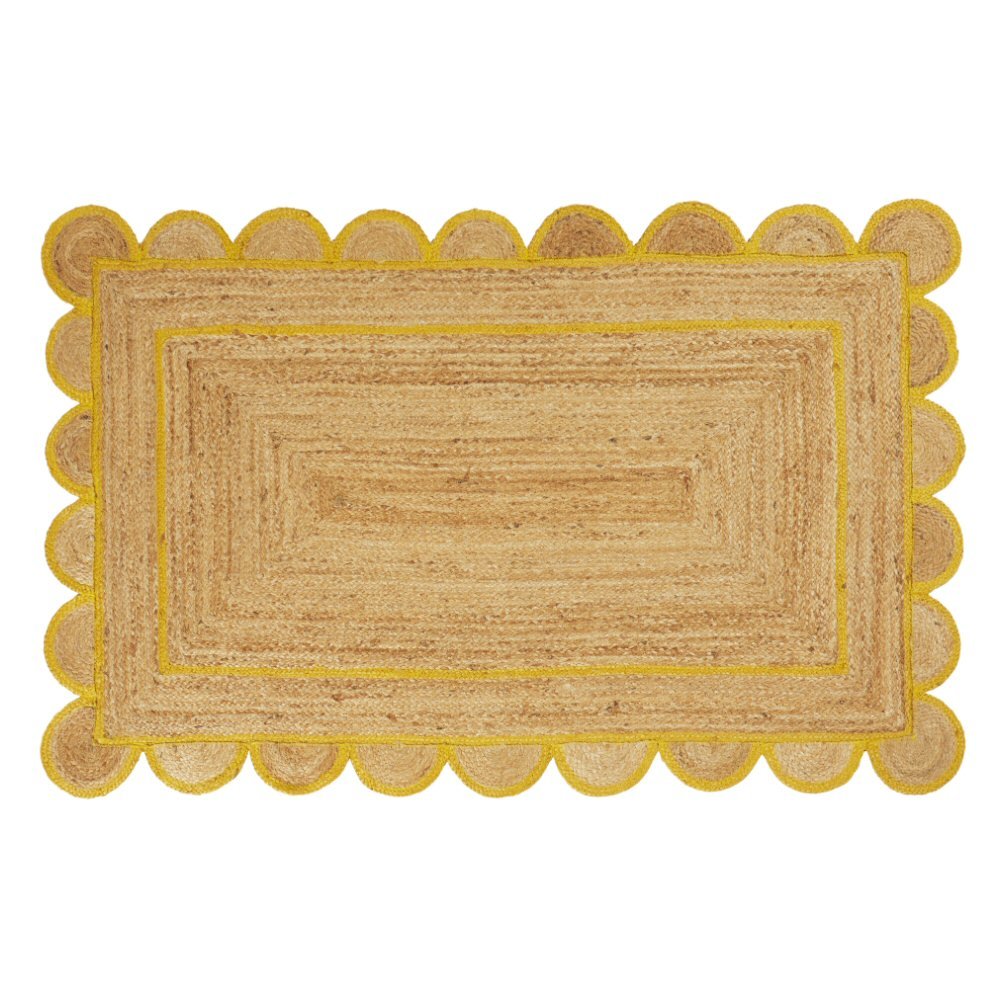 Walton & Co. 180cm Ochre Elsie Jute Rug - Old Railway Line Garden Centre
