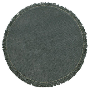 Walton & Co 32cm Slate Green Circular Jute Placemat - Old Railway Line Garden Centre