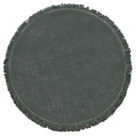 Walton & Co 32cm Slate Green Circular Jute Placemat - Old Railway Line Garden Centre