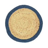 Walton & Co. 35cm Blue Fiesta Circular Jute Placemat - Old Railway Line Garden Centre