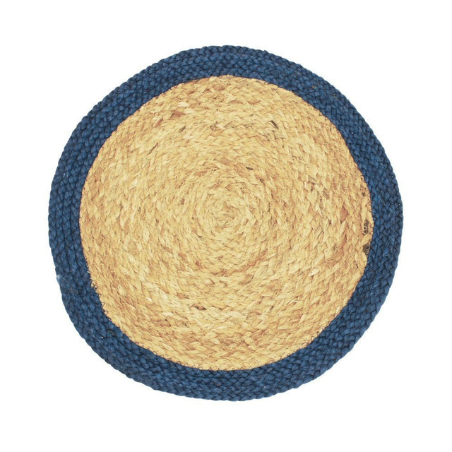 Walton & Co. 35cm Blue Fiesta Circular Jute Placemat - Old Railway Line Garden Centre