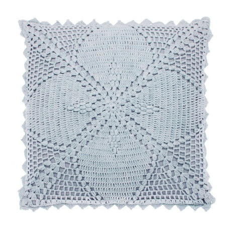 Walton & Co. 43cm Pale Blue Crochet Cushion - Old Railway Line Garden Centre