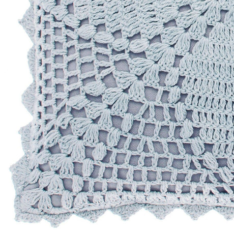 Walton & Co. 43cm Pale Blue Crochet Cushion - Old Railway Line Garden Centre