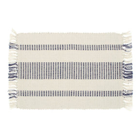 Walton & Co. 48cm Blue Recycled Cotton Stripe Placemat - Old Railway Line Garden Centre