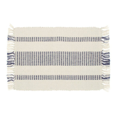 Walton & Co. 48cm Blue Recycled Cotton Stripe Placemat - Old Railway Line Garden Centre