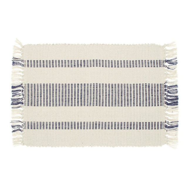 Walton & Co. 48cm Blue Recycled Cotton Stripe Placemat - Old Railway Line Garden Centre