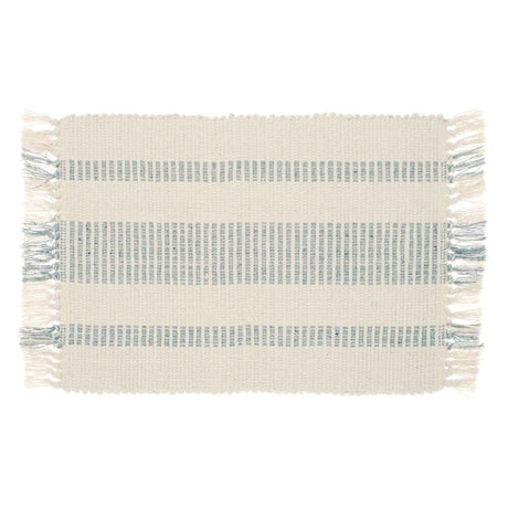 Walton & Co. 48cm Grey Recycled Cotton Stripe Placemat - Old Railway Line Garden Centre