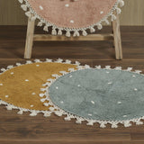 Walton & Co. 70cm Ochre Dotty Circular Cotton Rug - Old Railway Line Garden Centre