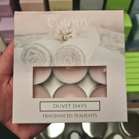 Wax Lyrical Colony Duvet Days Tea Light Candles (Pack of 9) - Old Railway Line Garden Centre