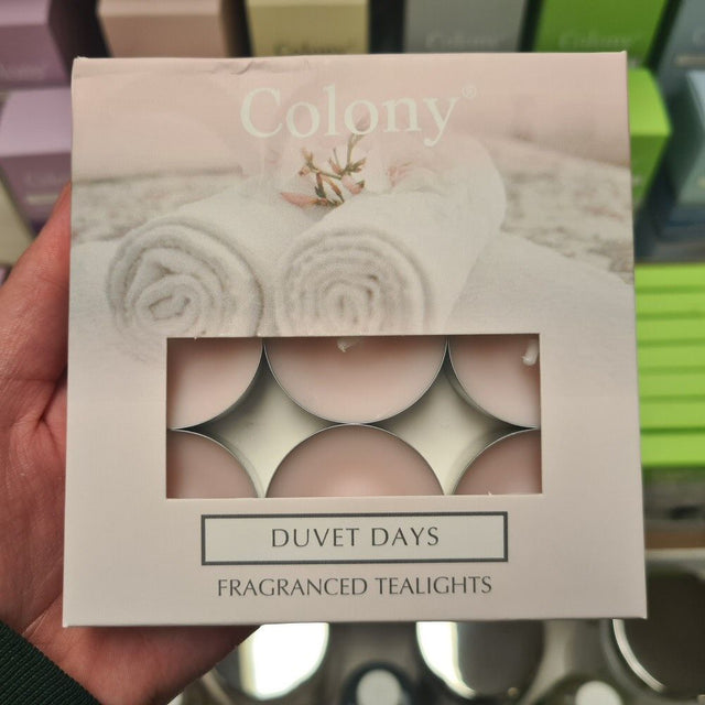 Wax Lyrical Colony Duvet Days Tea Light Candles (Pack of 9) - Old Railway Line Garden Centre