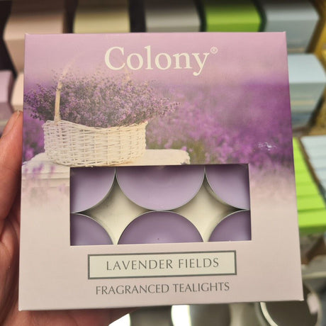 Wax Lyrical Colony Lavender Fields Tea Light Candles (Pack of 9) - Old Railway Line Garden Centre