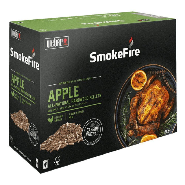 Weber 8kg Apple All - Natural Hardwood BBQ Pellets - 18291 - Old Railway Line Garden Centre