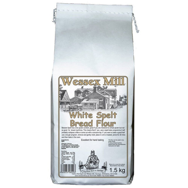 Wessex Mill 1.5kg White Spelt Bread Flour - Old Railway Line Garden Centre