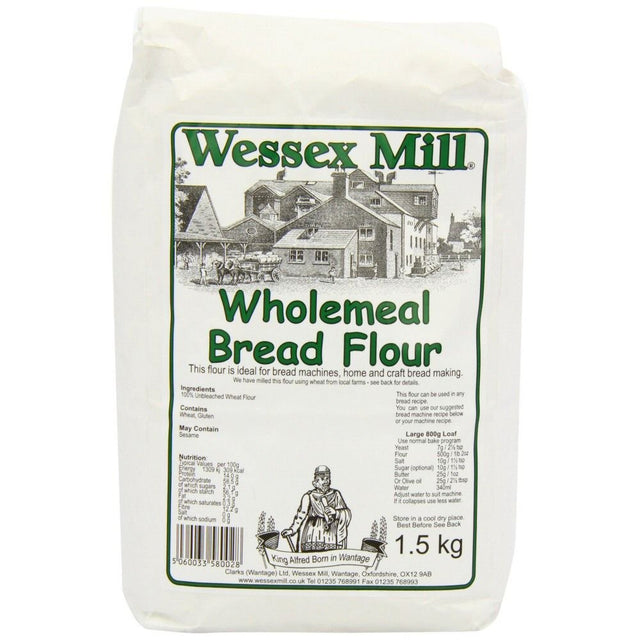 Wessex Mill 1.5kg Wholemeal Bread Flour - Old Railway Line Garden Centre