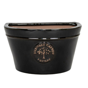 Woodlodge 20cm Black Edwardian Wall Pot - Old Railway Line Garden Centre