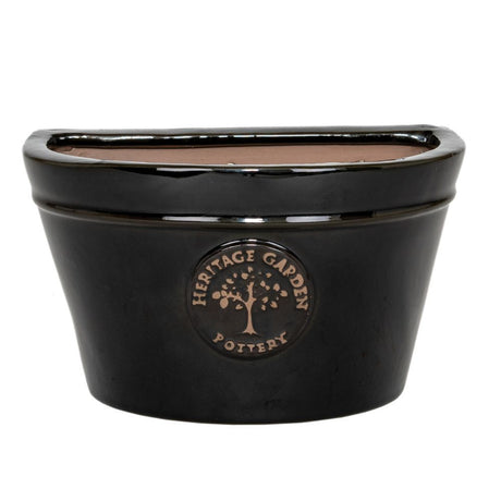 Woodlodge 20cm Black Edwardian Wall Pot - Old Railway Line Garden Centre