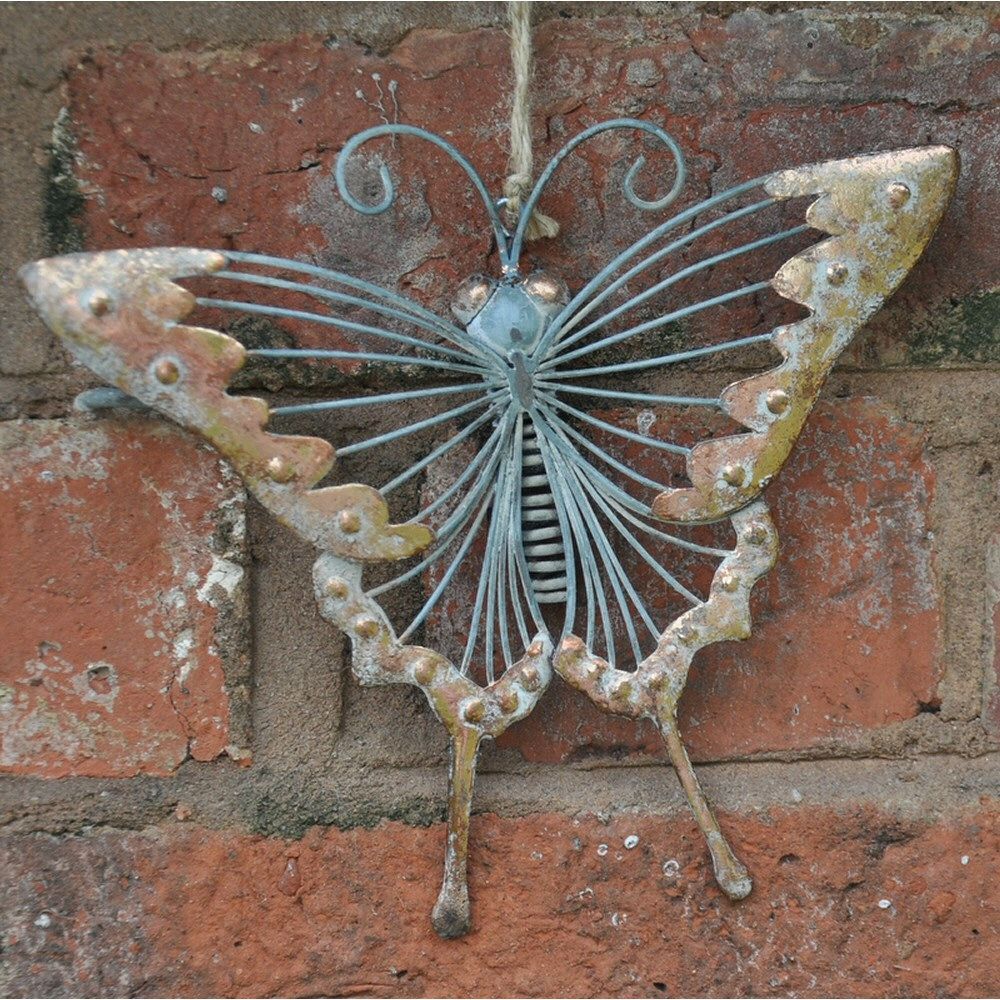Woodlodge 20cm Metal Californian Butterfly Wall Art - Old Railway Line Garden Centre