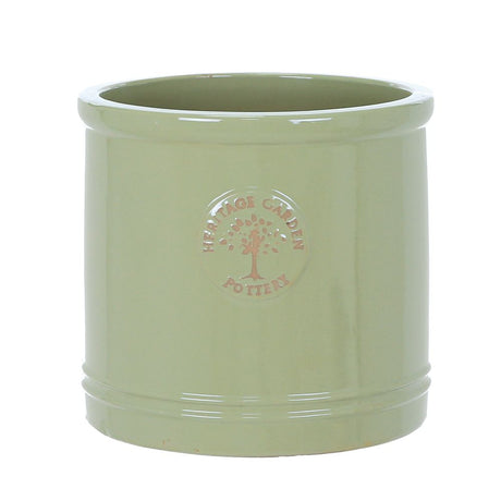 Woodlodge 20cm Mint Green Glazed Heritage Cylinder Pot - Old Railway Line Garden Centre