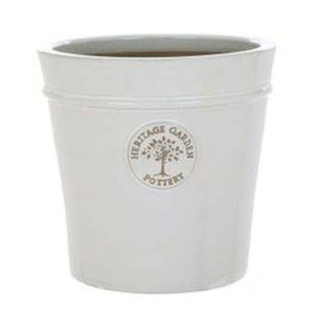 Woodlodge 20cm White / Cream Glazed Heritage Pot - Old Railway Line Garden Centre