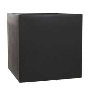 Woodlodge 21cm Black Polylite Cube Planter - Old Railway Line Garden Centre