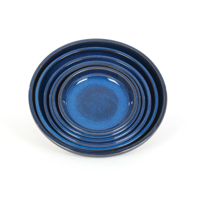 Woodlodge 22cm Blue Glazed Saucer - Old Railway Line Garden Centre