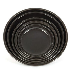 Woodlodge 25cm Black Glazed Saucer - Old Railway Line Garden Centre