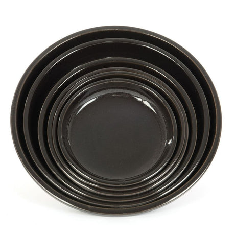 Woodlodge 25cm Black Glazed Saucer - Old Railway Line Garden Centre